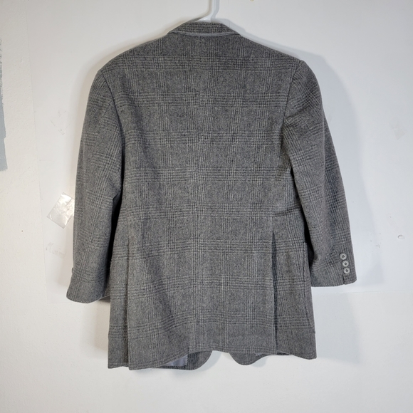 Mens Han Kook Wool Gray Plaid Wool 2 button Blazer Sleeve 29" Back Length 28.5 - Picture 5 of 12